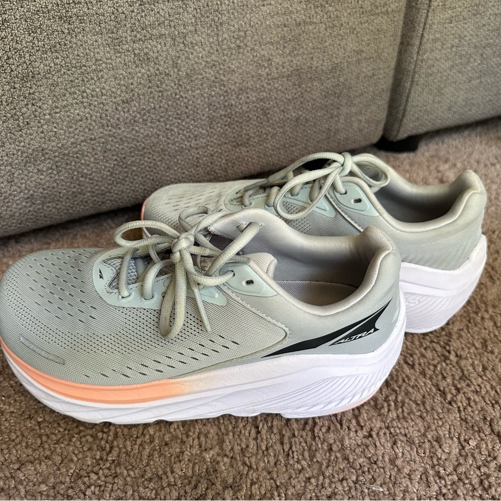 Altra Gray and White Athletic Shoes with Elevated Sole